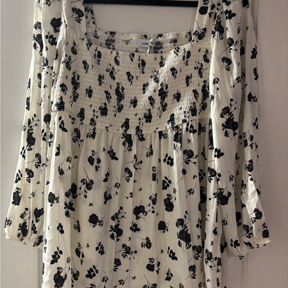 Motherhood Maternity Floral Top - Black and Cream